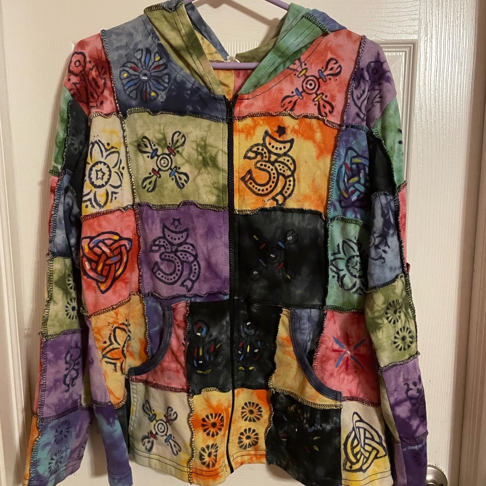 Multi colored zip up